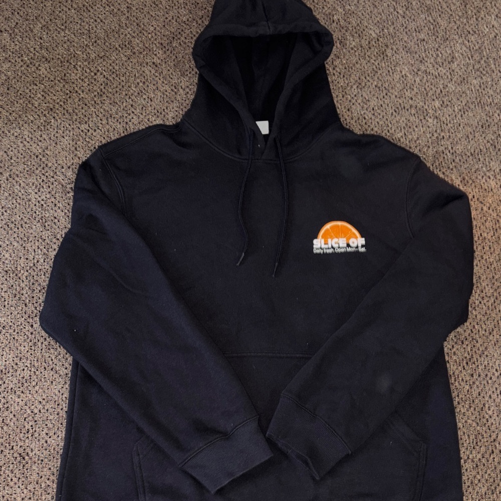 H&M Black Hoodie with Orange Logo